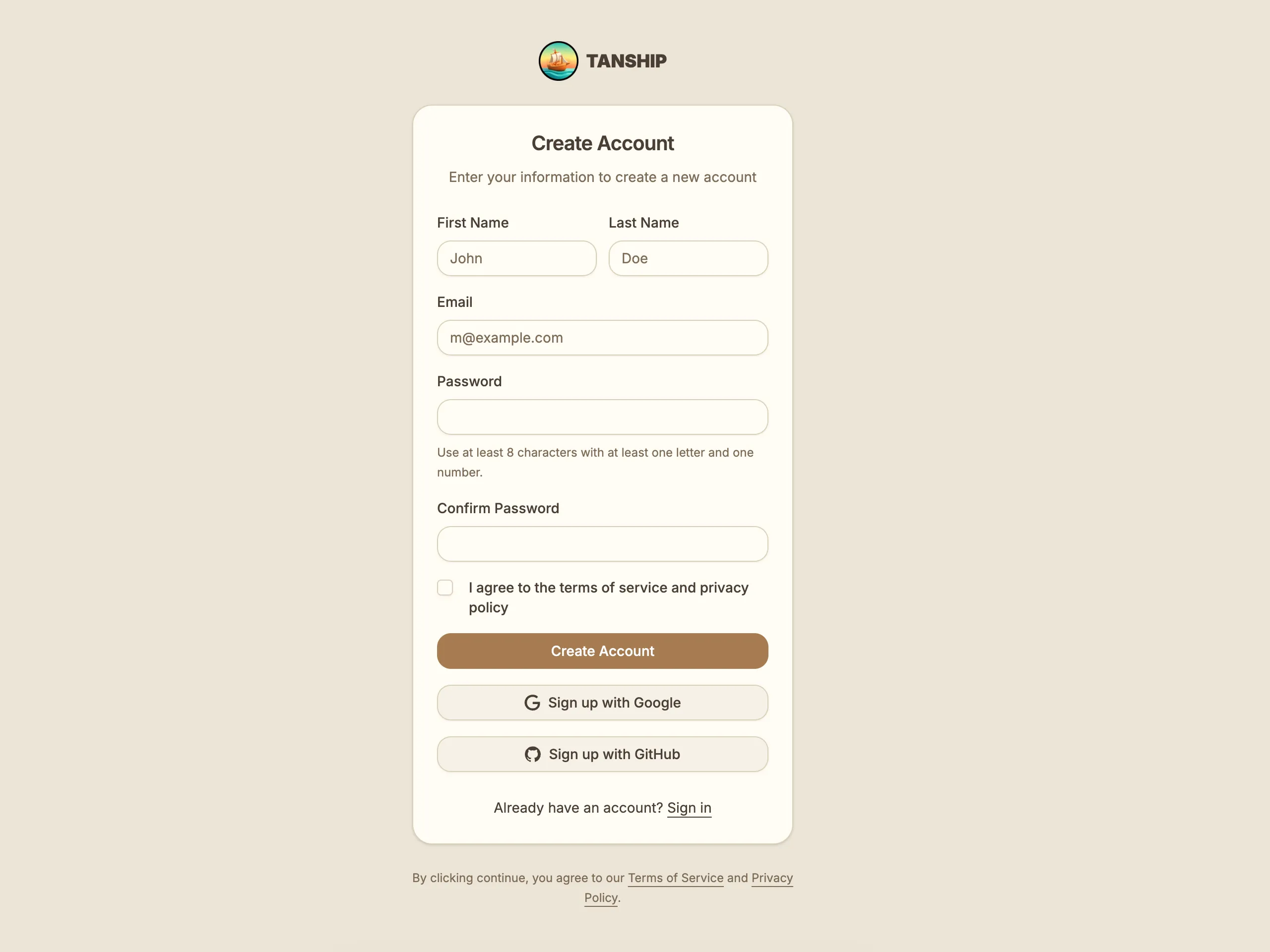 authentication flow preview - Light Mode